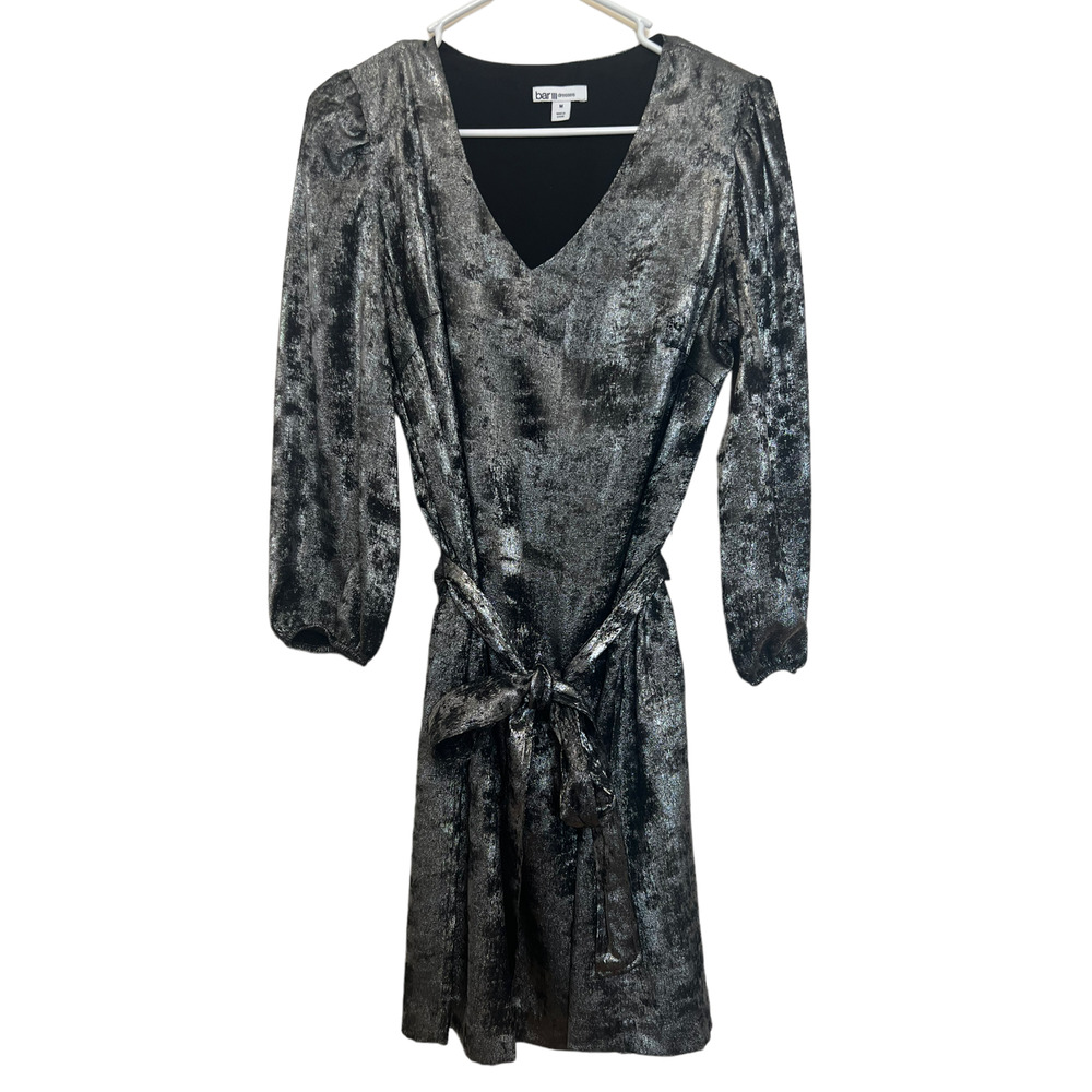 Bar III Black and Silver Mini Dress Medium